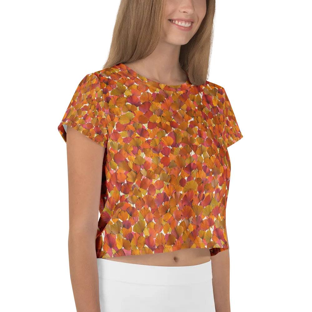 Autumn Fanfall on Crop Tee — Right