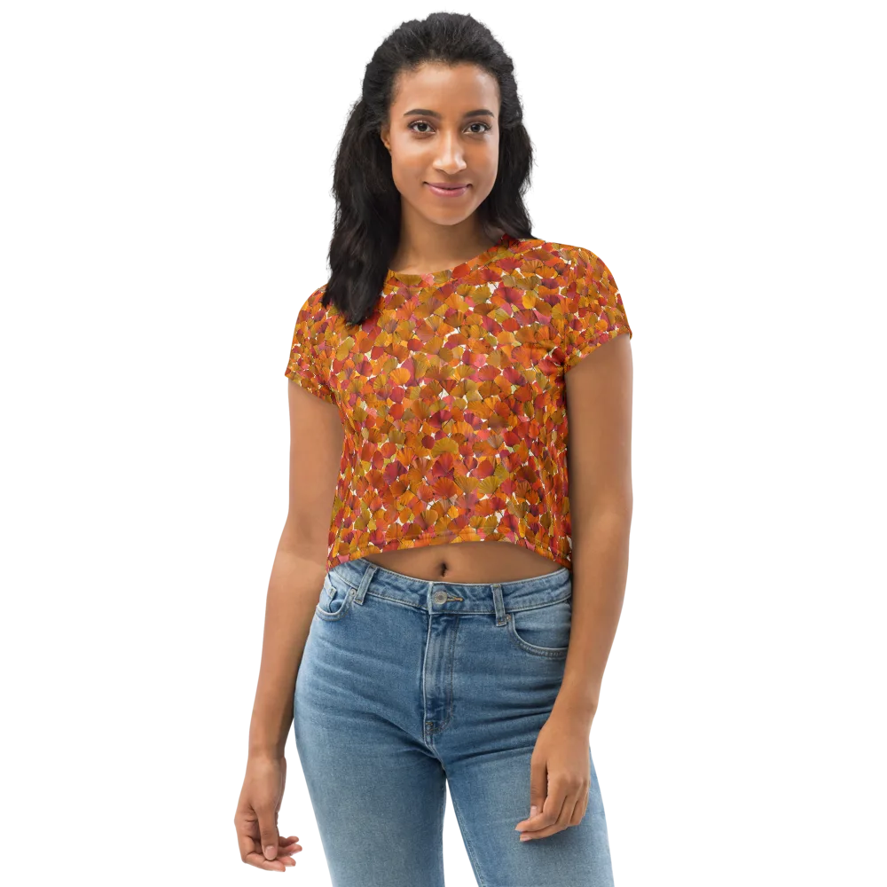 Autumn Fanfall on Crop Tee — Front
