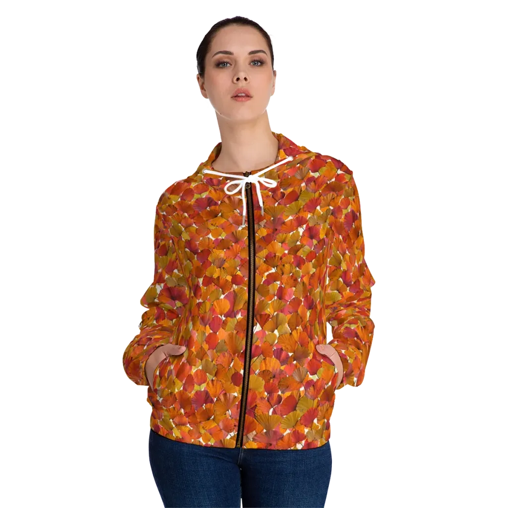 Autumn Fanfall on Women's Full-Zip Hoodie — Front On Person