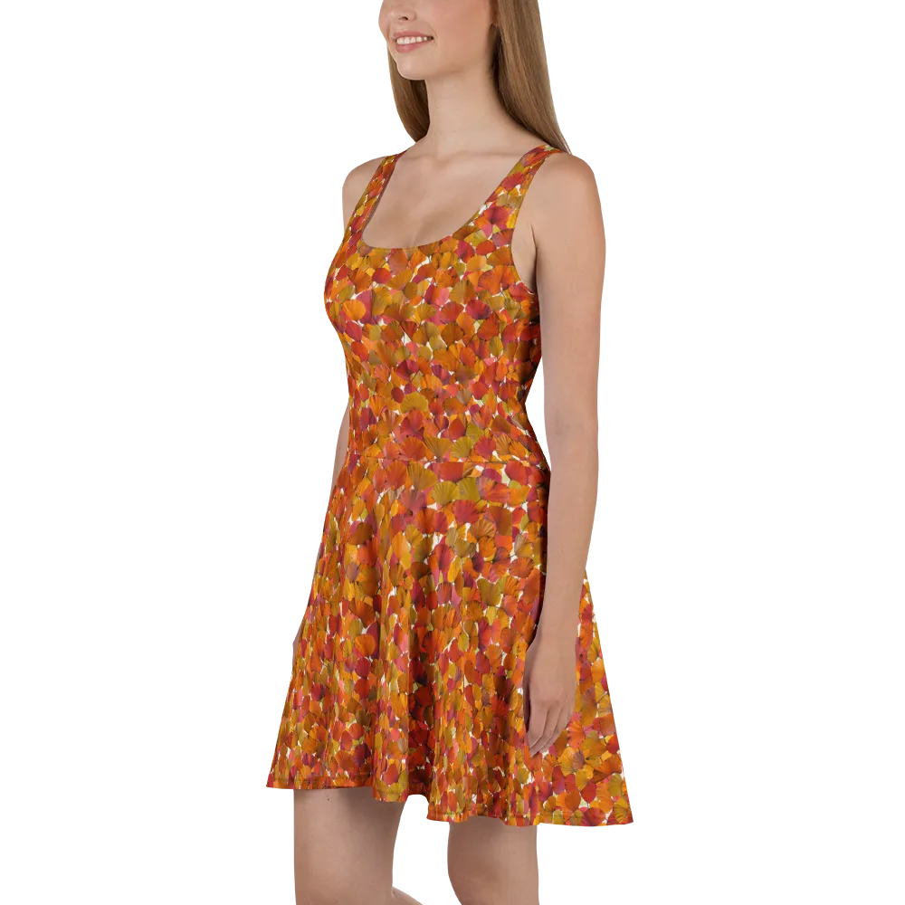 Autumn Fanfall on Skater Dress — Left