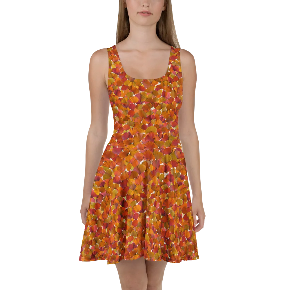 Autumn Fanfall on Skater Dress — Front
