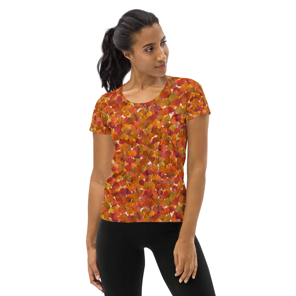 Autumn Fanfall on Women's Athletic T-Shirt — Front
