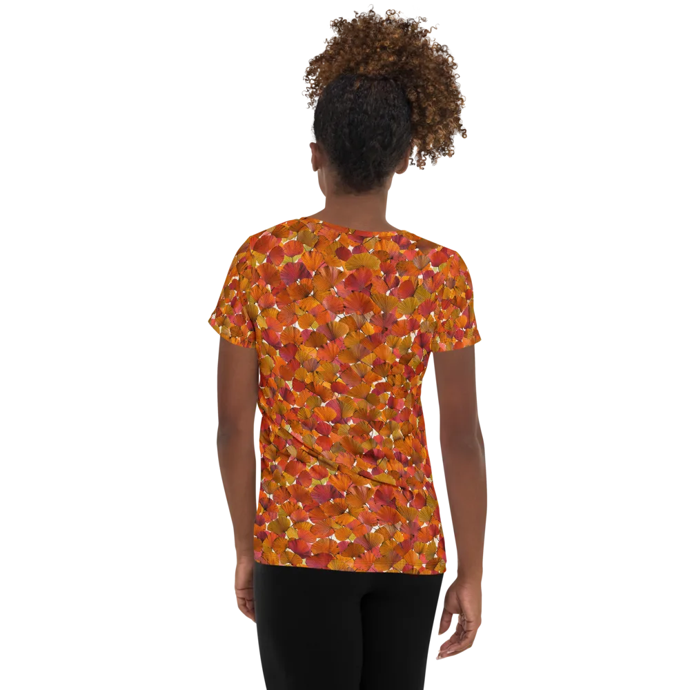 Autumn Fanfall on Women's Athletic T-Shirt — Back