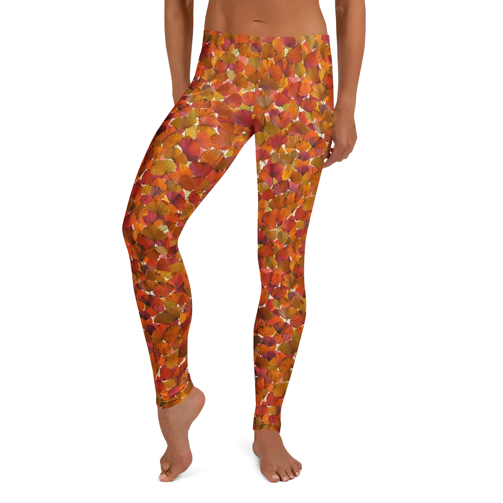 Autumn Fanfall on Leggings — Front