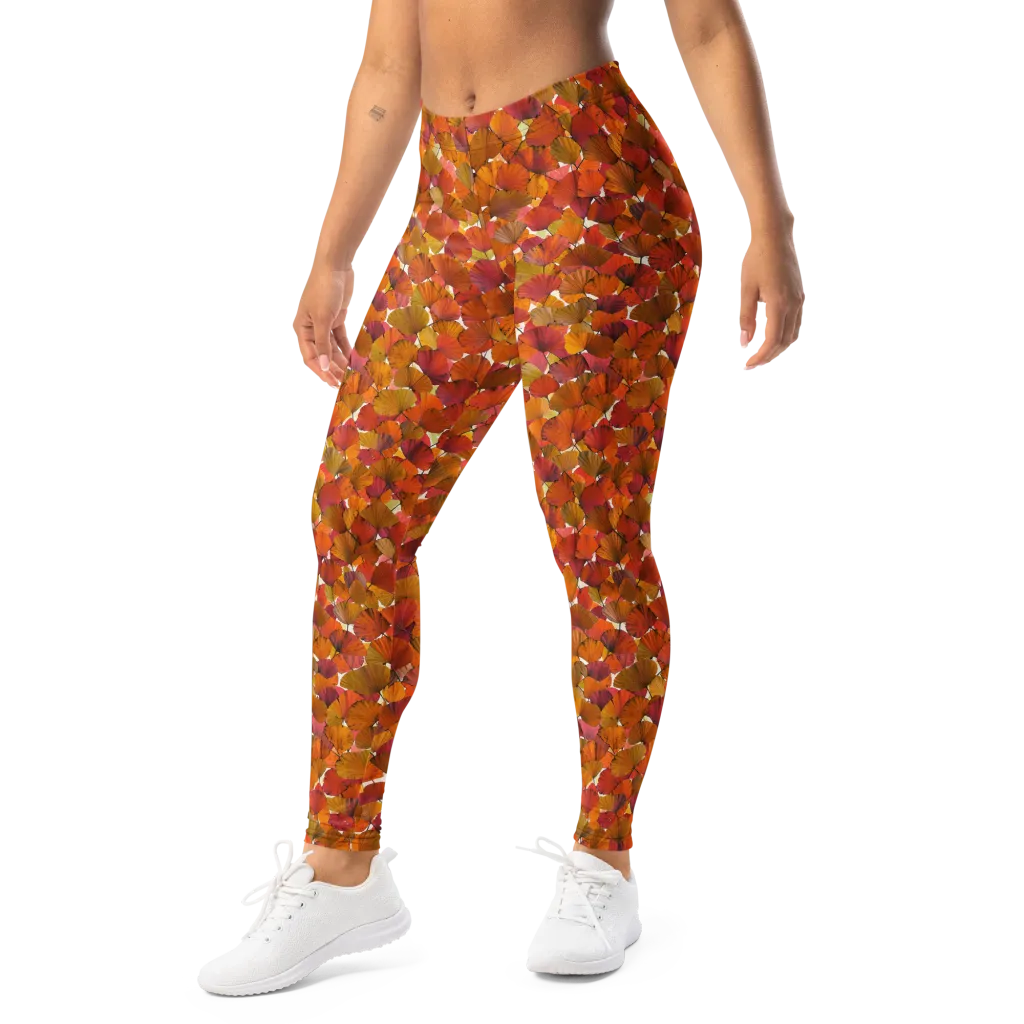 Autumn Fanfall on Leggings — Left Front