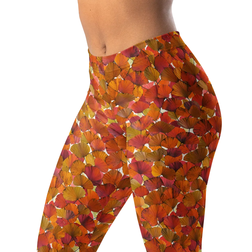 Autumn Fanfall on Leggings — Left Front