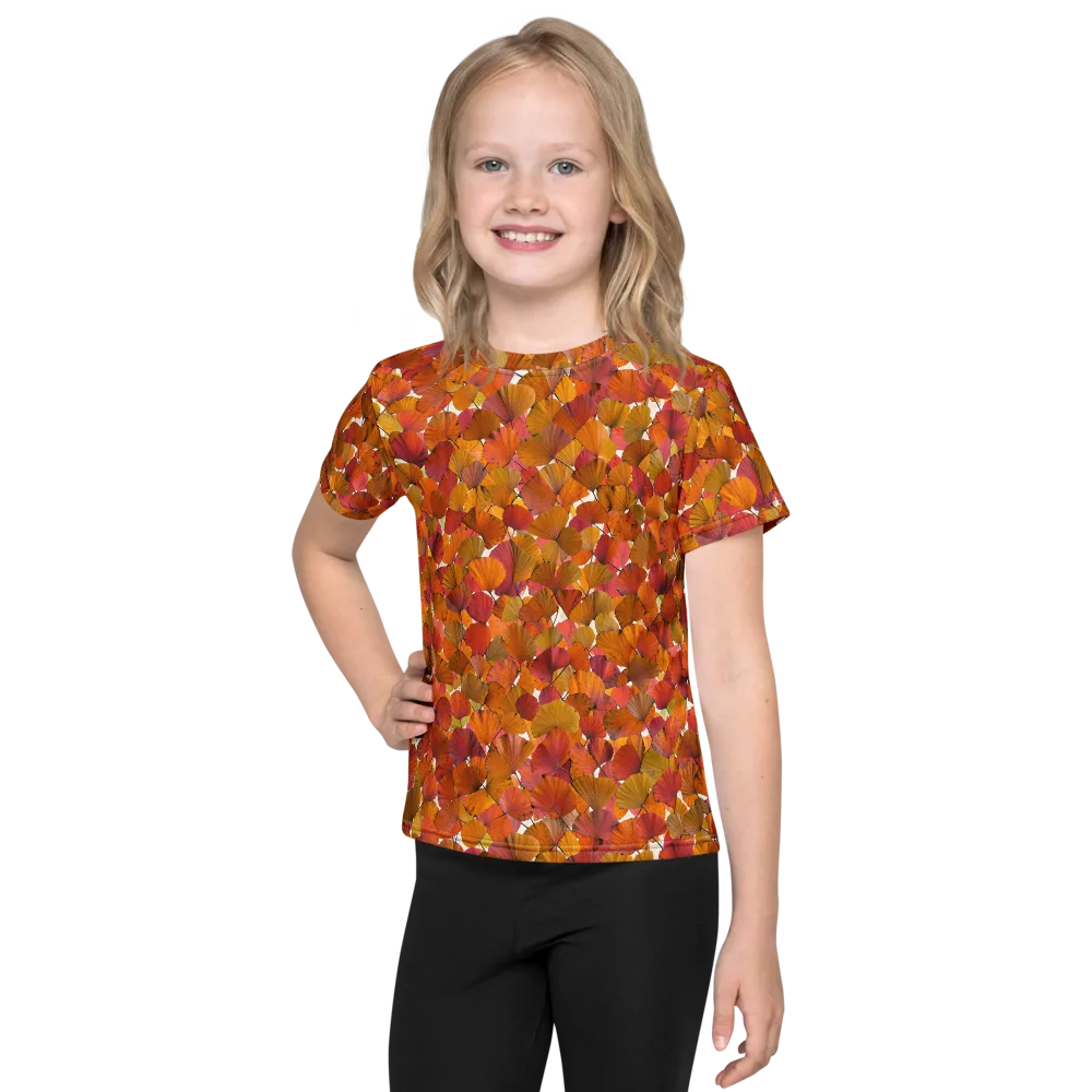 Autumn Fanfall on Kids Crew Neck T-Shirt — Front