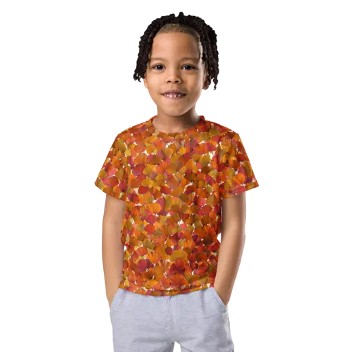 Autumn Fanfall on a Kids Crew Neck T-Shirt