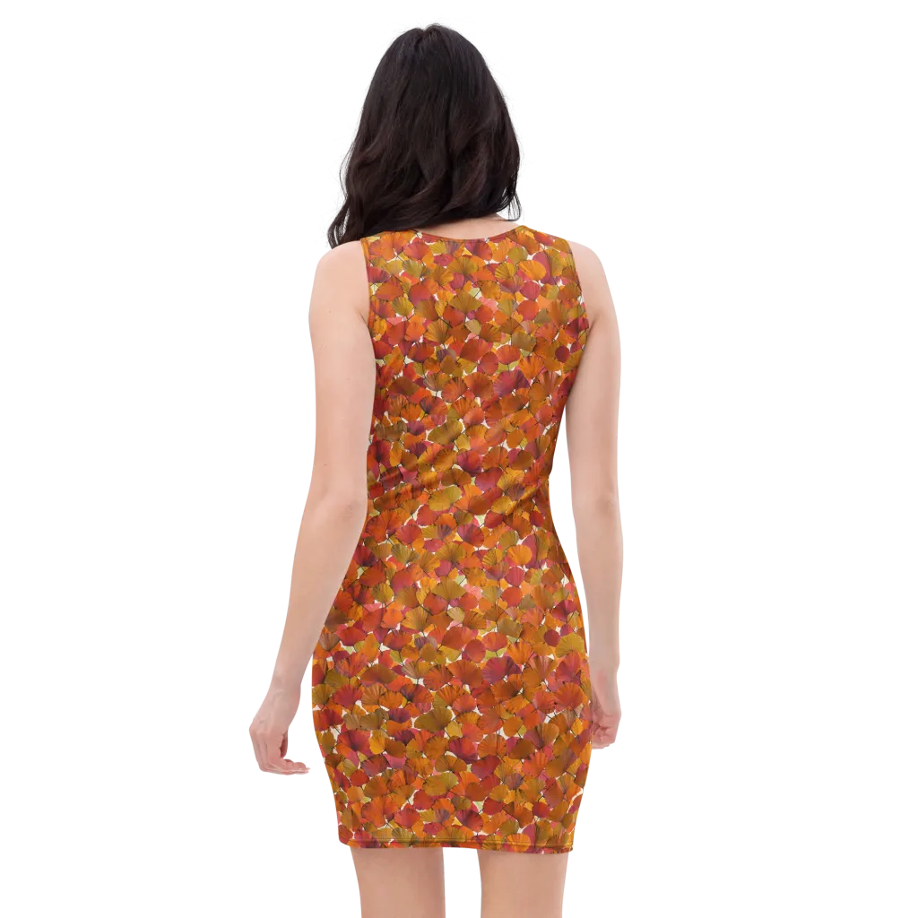 Autumn Fanfall on Bodycon Dress — Back