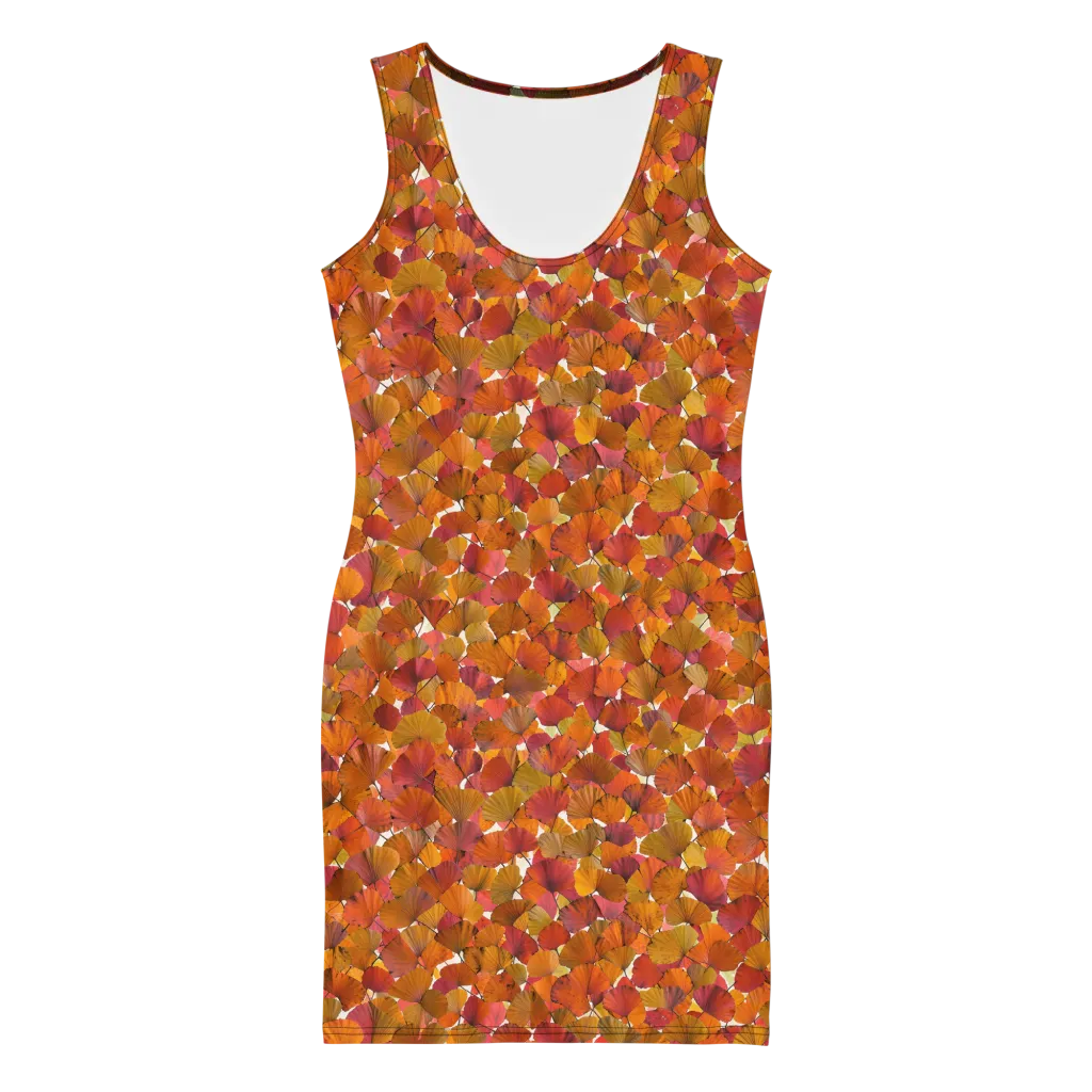 Autumn Fanfall on Bodycon Dress — Front