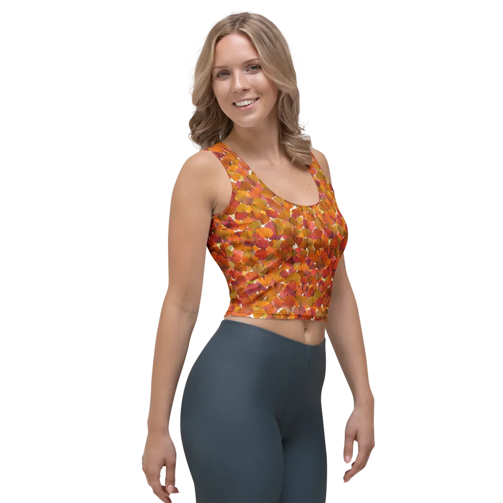 Autumn Fanfall on Crop Top — Right Front