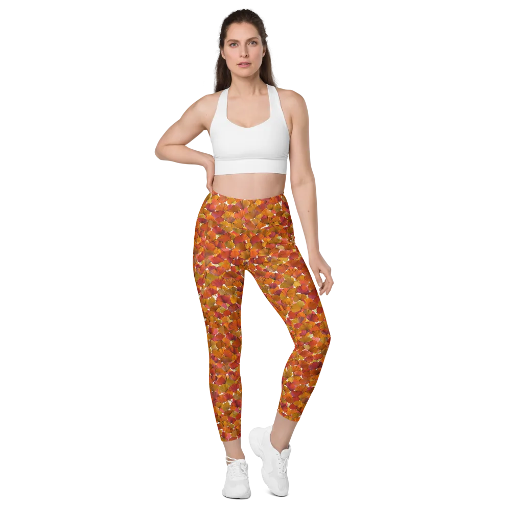 Autumn Fanfall on Leggings with Pockets — Front