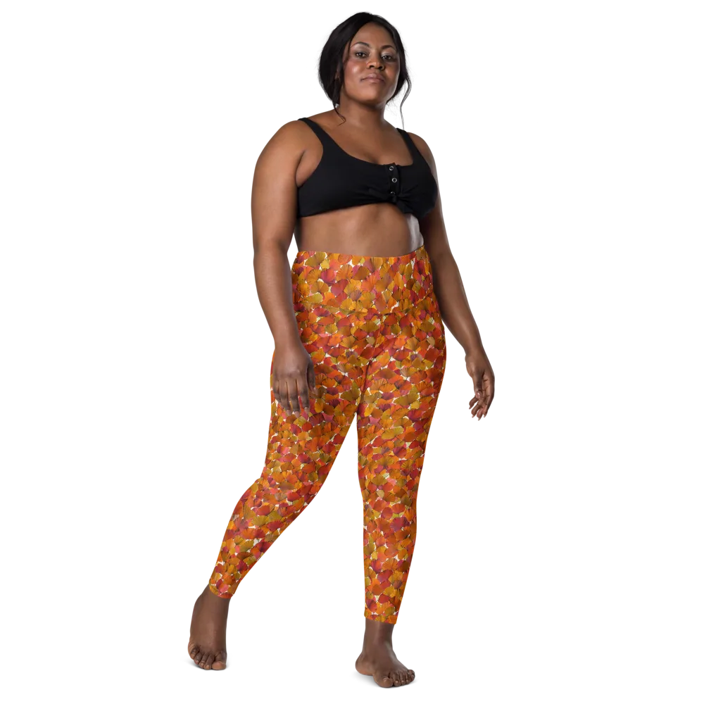 Autumn Fanfall on Leggings with Pockets — Front