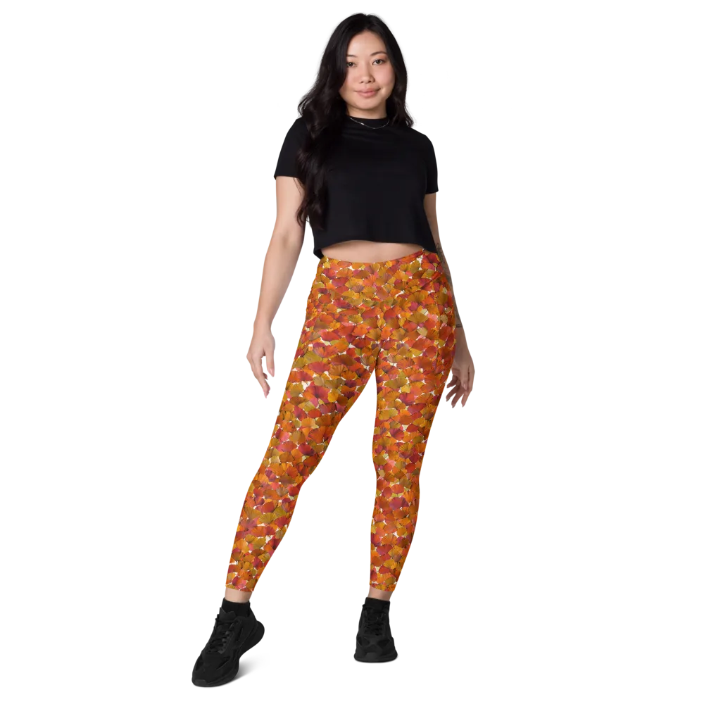 Autumn Fanfall on Leggings with Pockets — Front