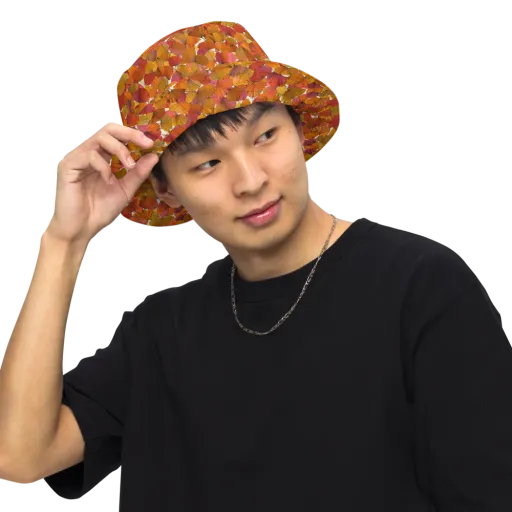 Autumn Fanfall on a Reversible Bucket Hat
