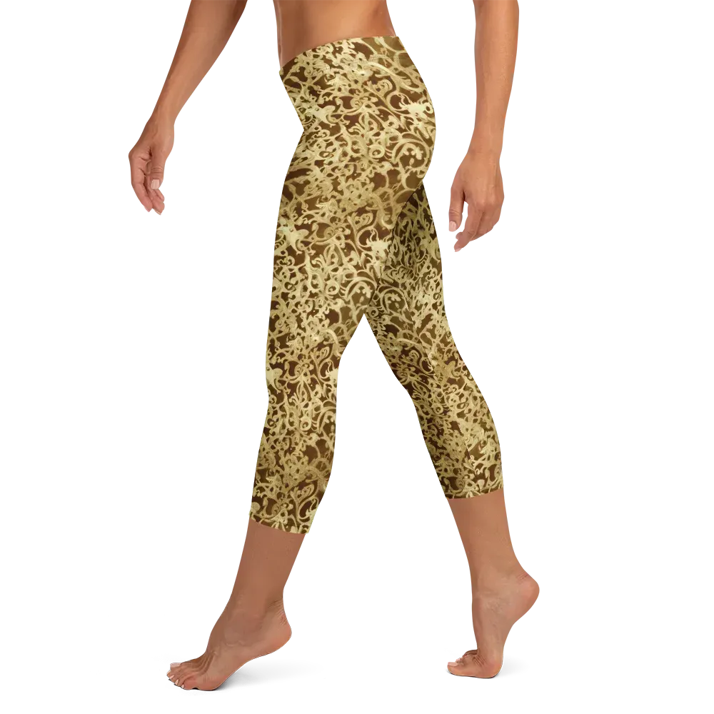 Gilded Baroque on Capri Leggings — Left