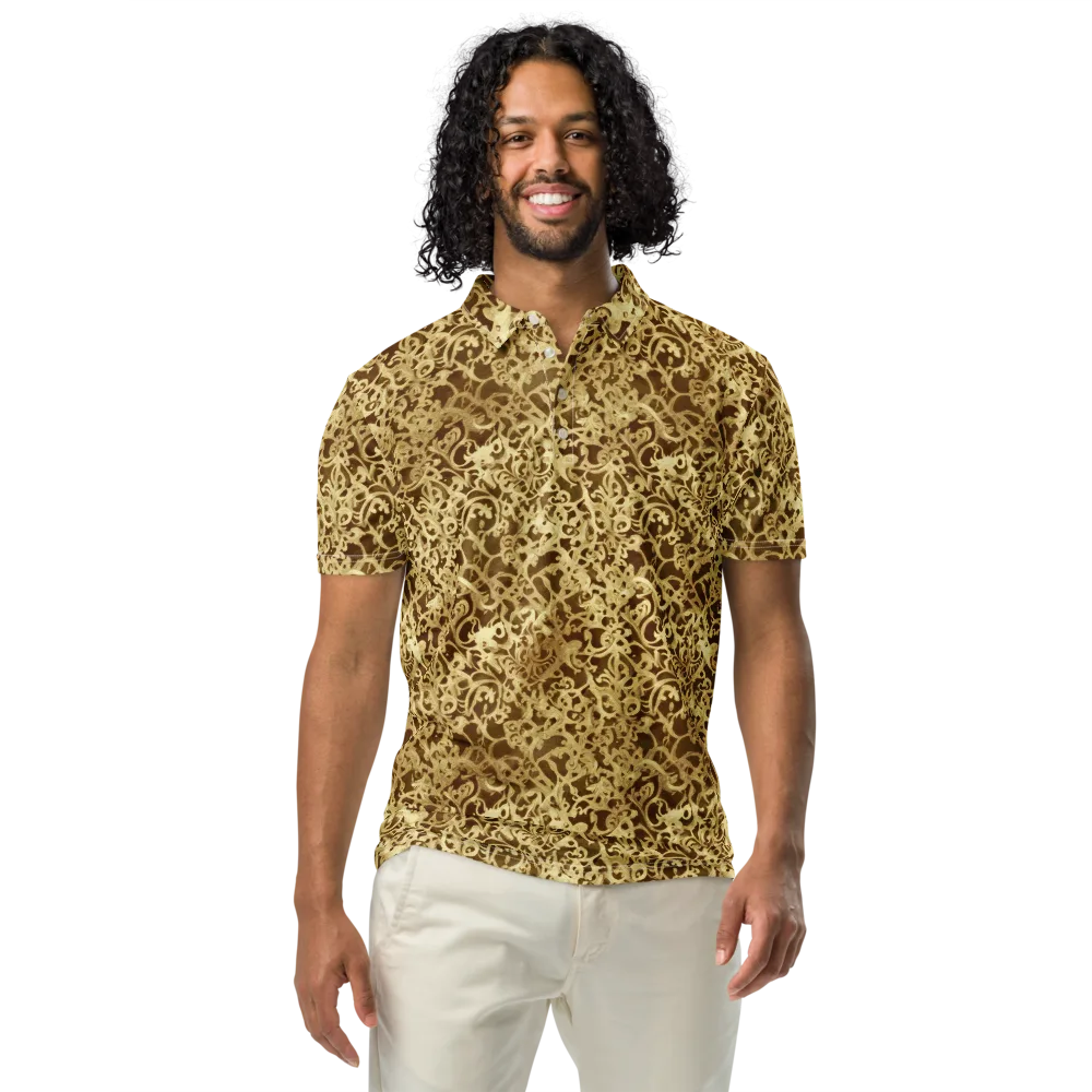 Gilded Baroque on Men's Slim Fit Polo Shirt — Front
