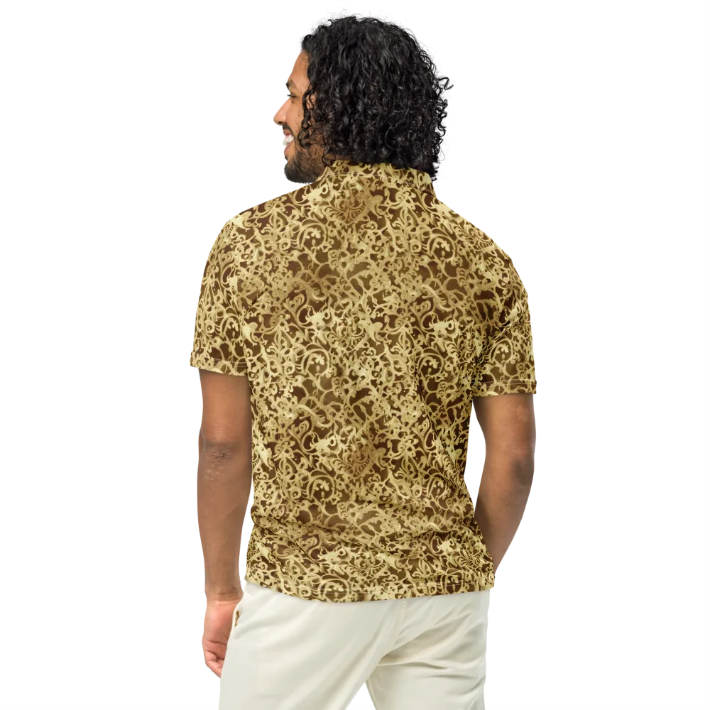 Gilded Baroque on Men's Slim Fit Polo Shirt — Back