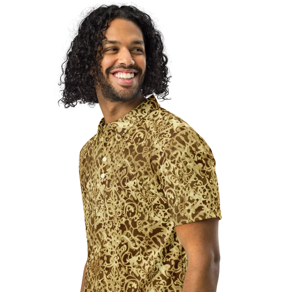 Gilded Baroque on Men's Slim Fit Polo Shirt — Left Front