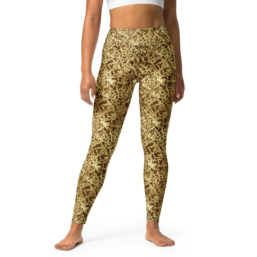 Gilded Baroque on Yoga Leggings — Front