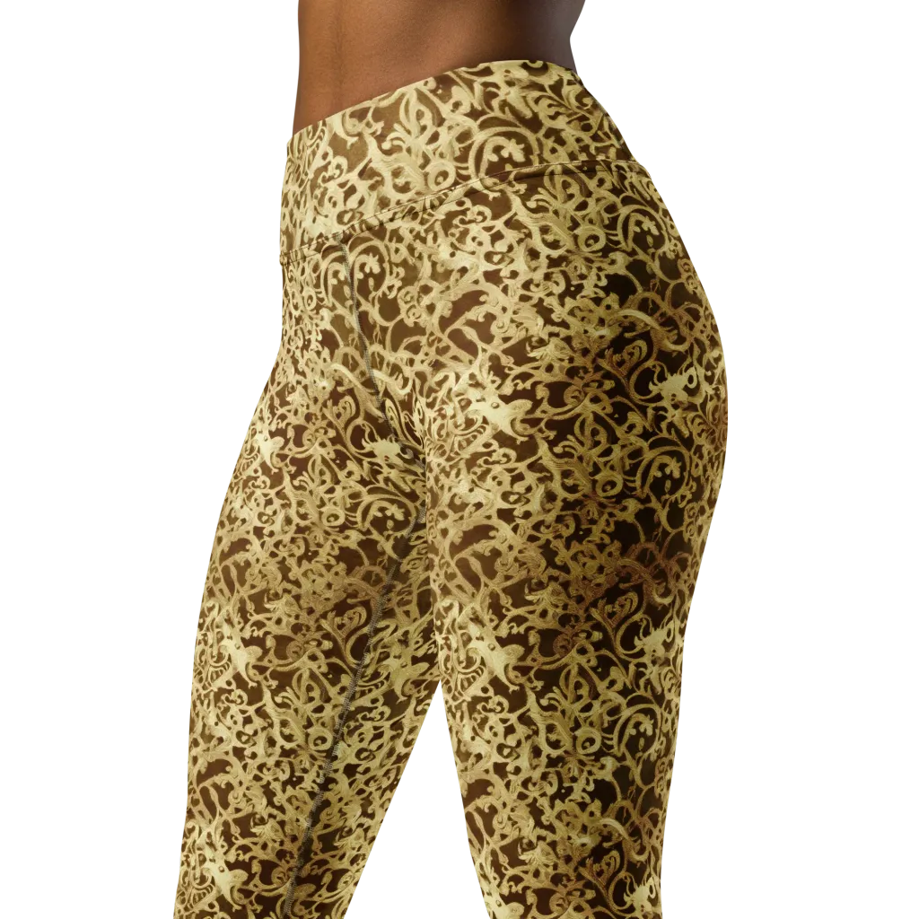 Gilded Baroque on Yoga Leggings — Left Front