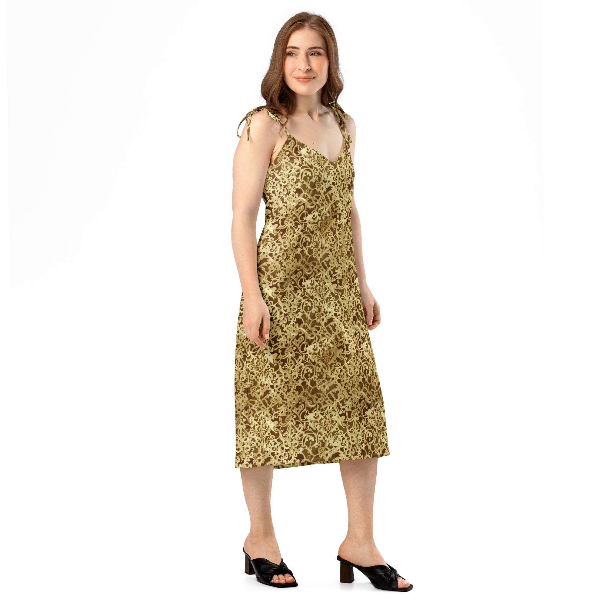 Gilded Baroque on Slip Dress — Right Front