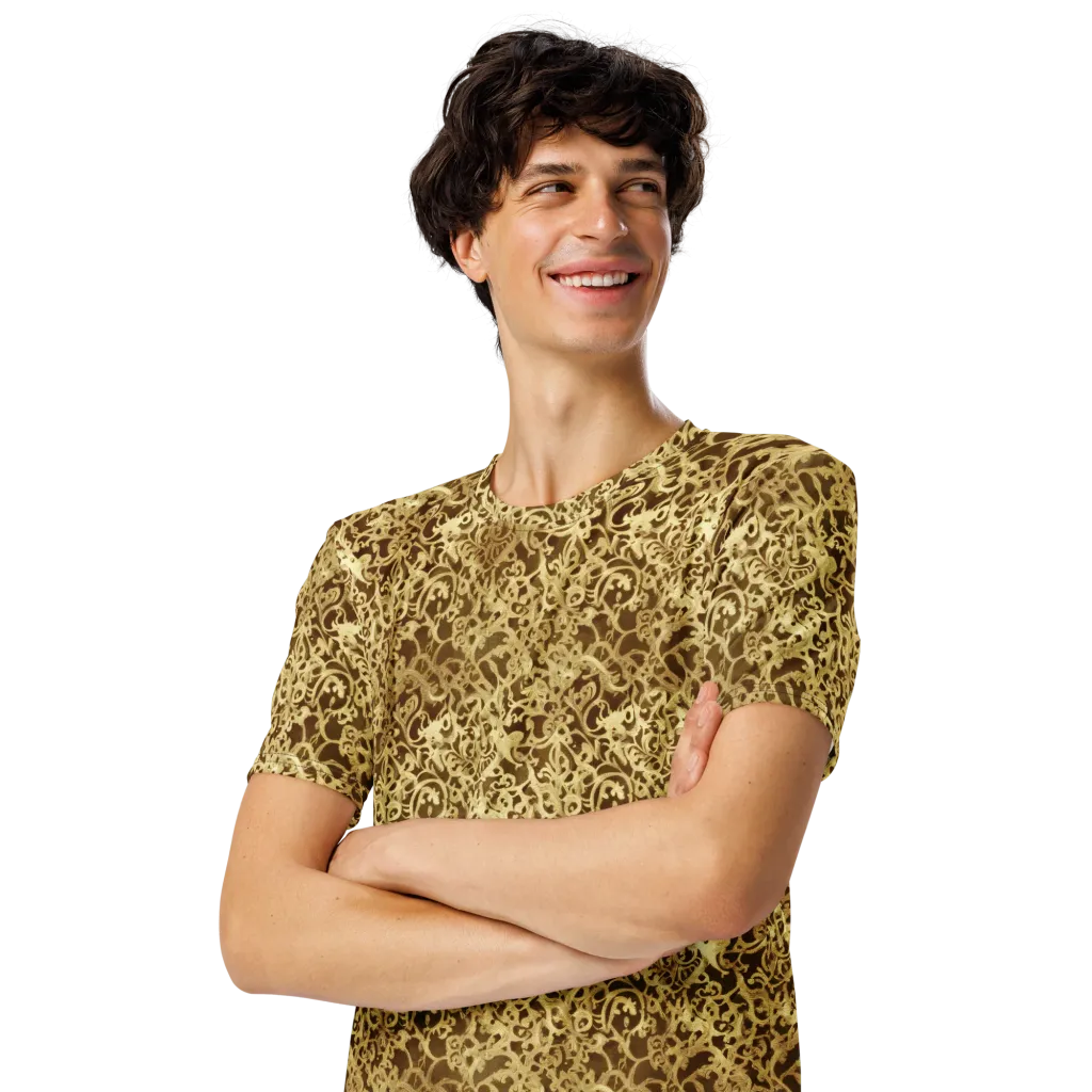 Gilded Baroque on Men's Crew Neck T-Shirt — Left Front
