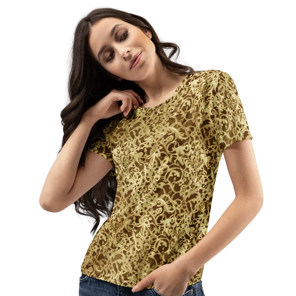 Gilded Baroque on Women's Crew Neck T-Shirt — Left Front