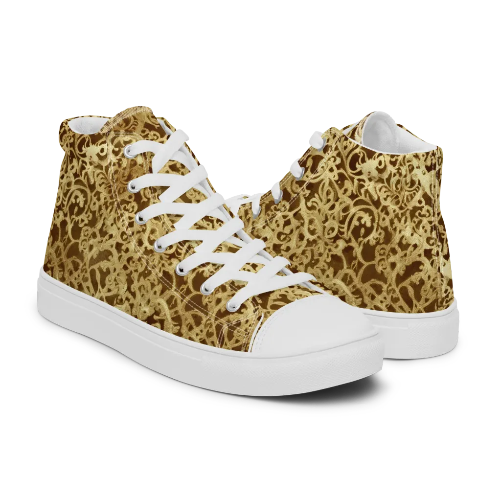 Gilded Baroque on Women's High Top Canvas Shoes — Right