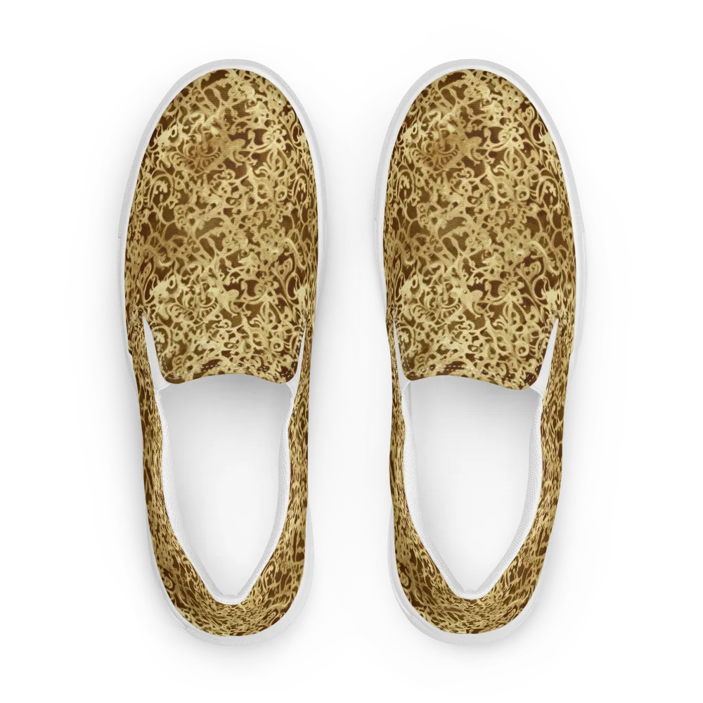 Gilded Baroque on Men's Slip-On Canvas Shoes — Front