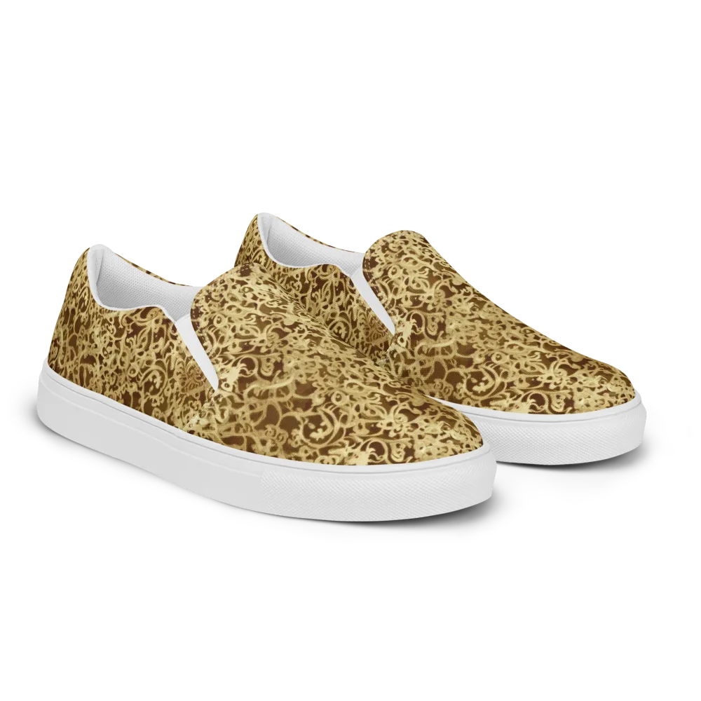 Gilded Baroque on Men's Slip-On Canvas Shoes — Right Front