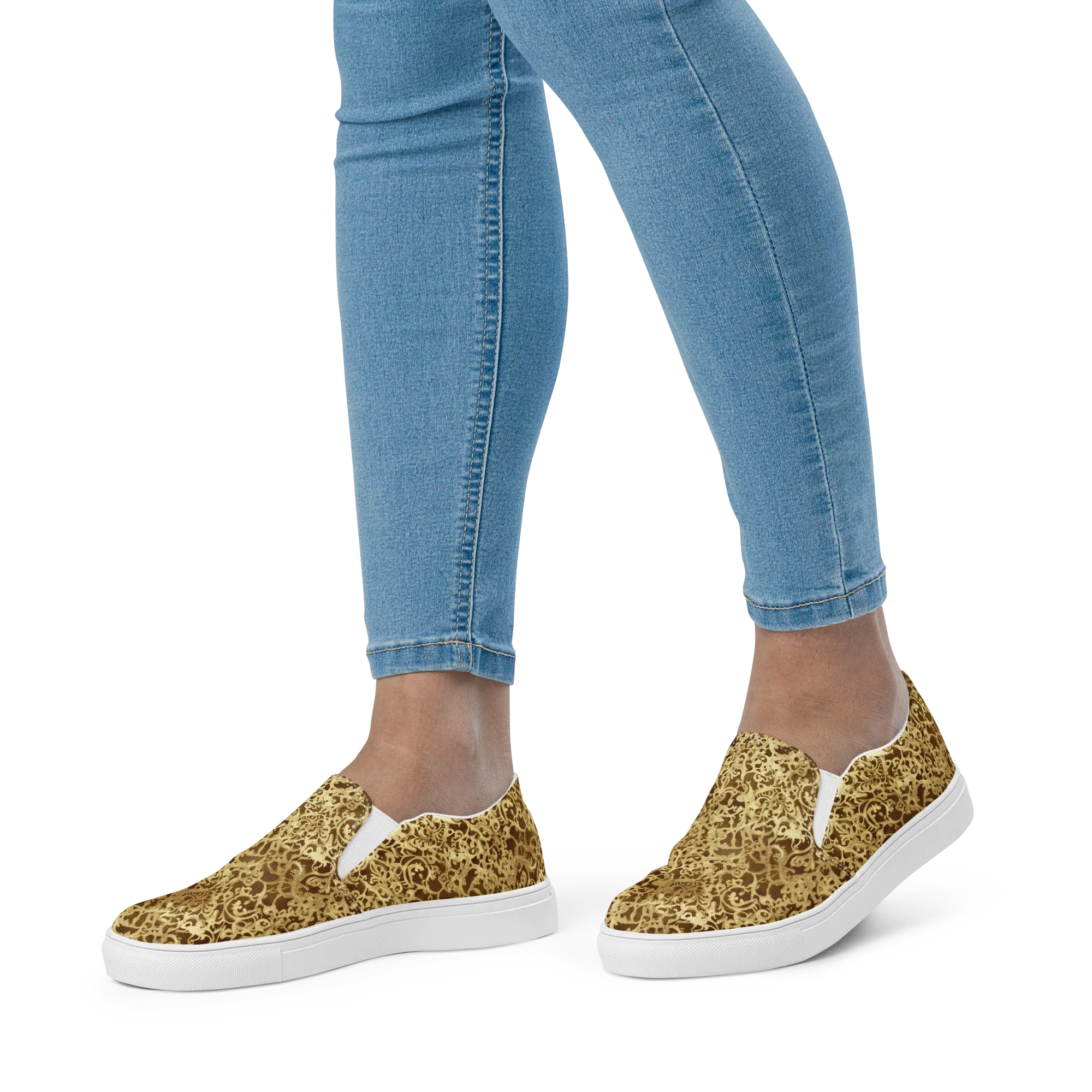 Gilded Baroque on Women's Slip-On Canvas Shoes — Front