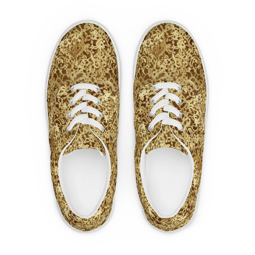 Gilded Baroque on Men's Lace-Up Canvas Shoes — Front