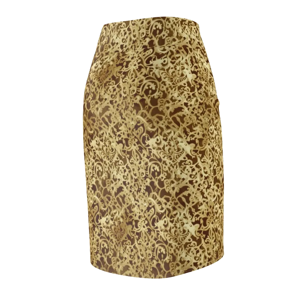 Gilded Baroque on Pencil Skirt — Back Side
