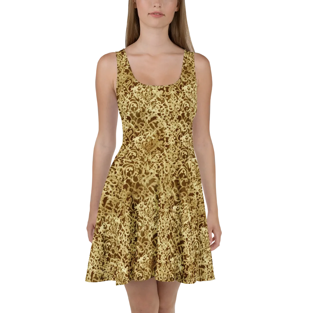 Gilded Baroque on Skater Dress — Front