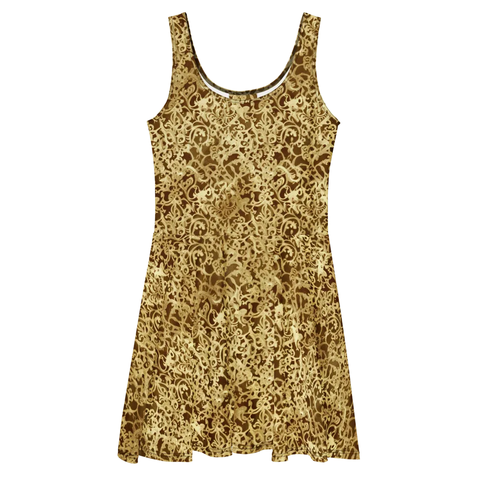 Gilded Baroque on Skater Dress — Front
