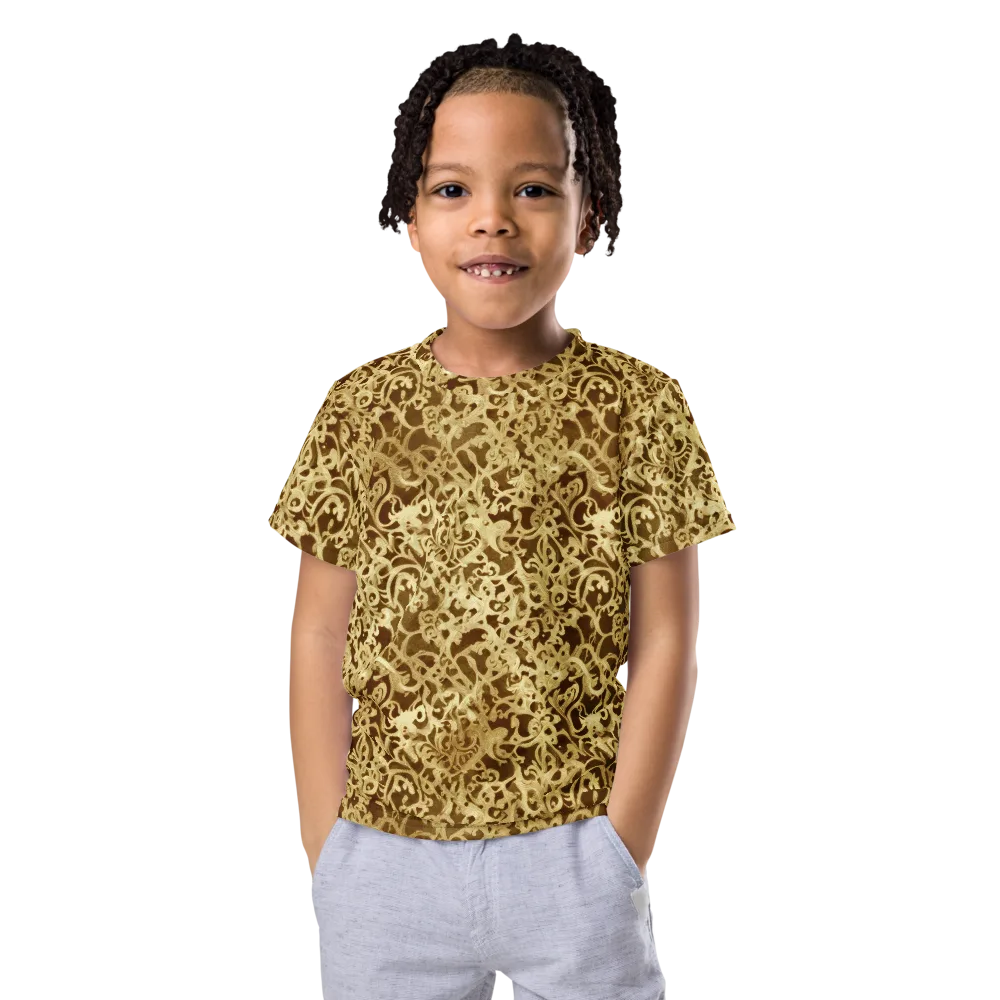 Gilded Baroque on Kids Crew Neck T-Shirt — Front