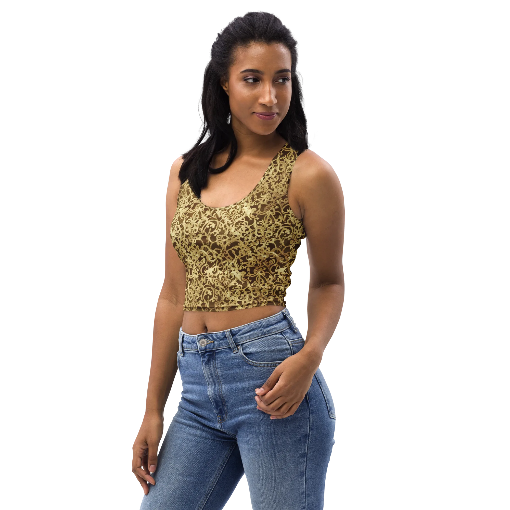Gilded Baroque on Crop Top — Left Front
