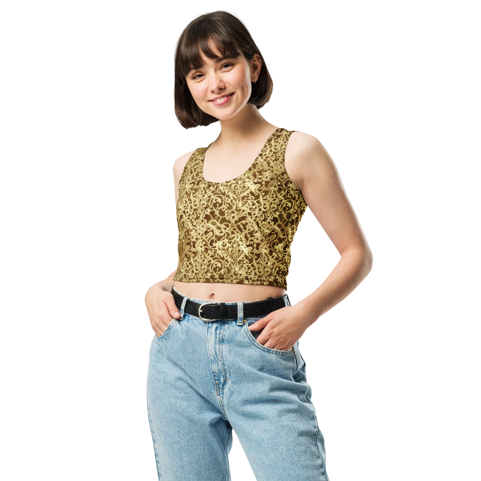 Gilded Baroque on Crop Top — Front