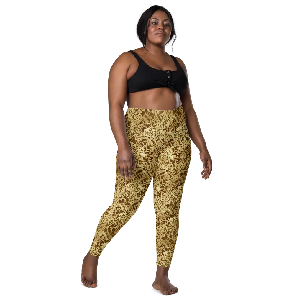 Gilded Baroque on Leggings with Pockets — Front