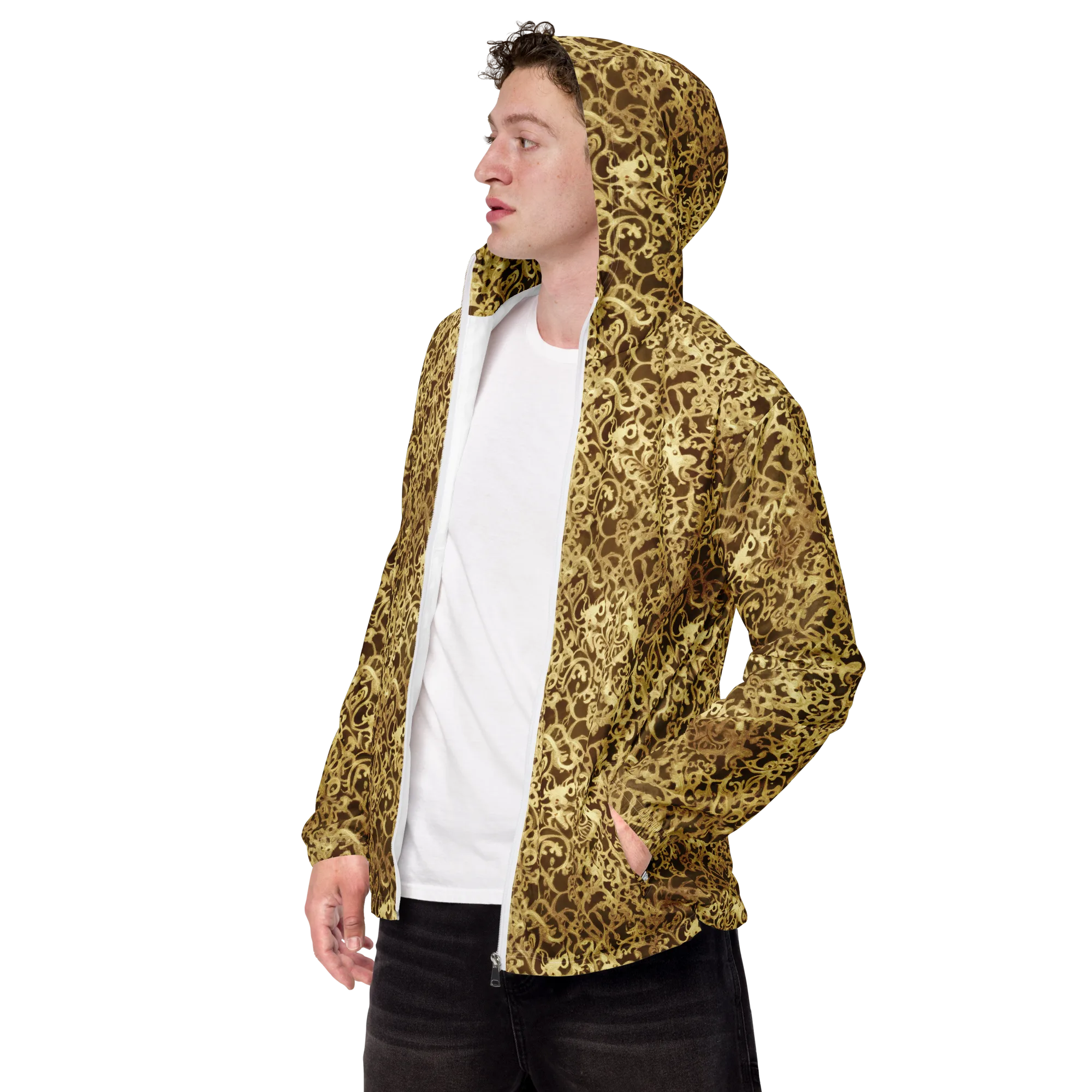 Gilded Baroque on Men's Windbreaker — Left Front
