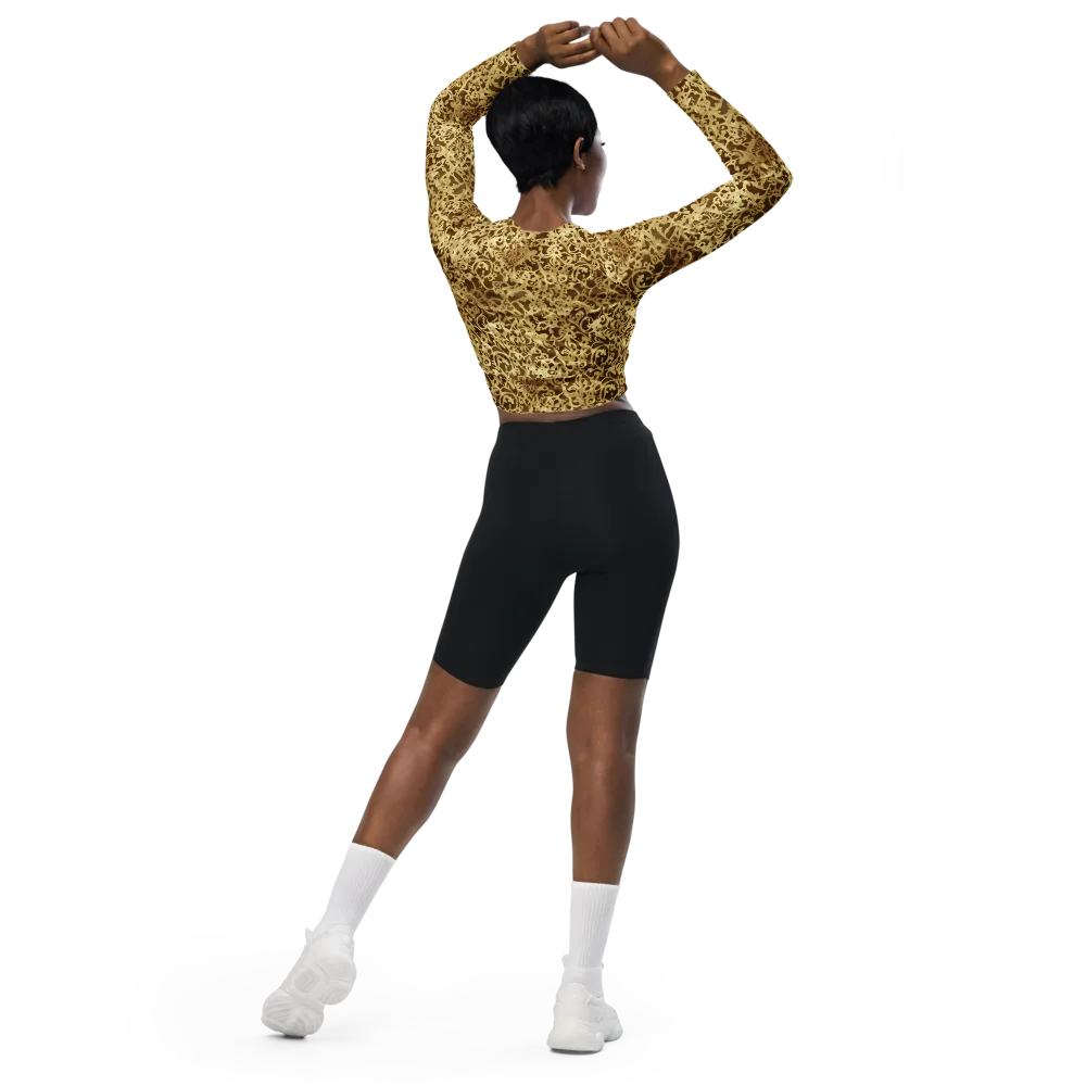 Gilded Baroque on Long Sleeve Crop Top — Back