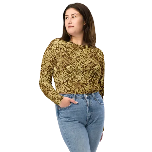 Gilded Baroque on a Long Sleeve Crop Top