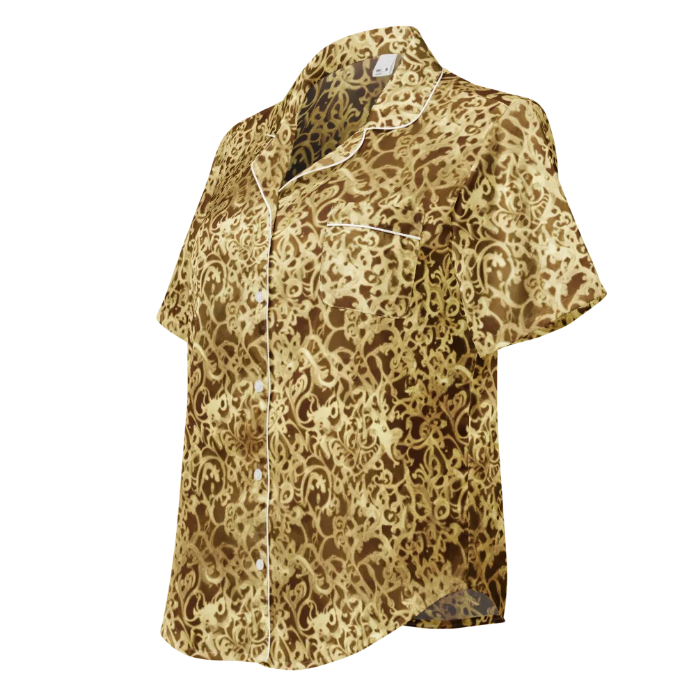 Gilded Baroque on Women's Short Sleeve Pajama Top — Left Front