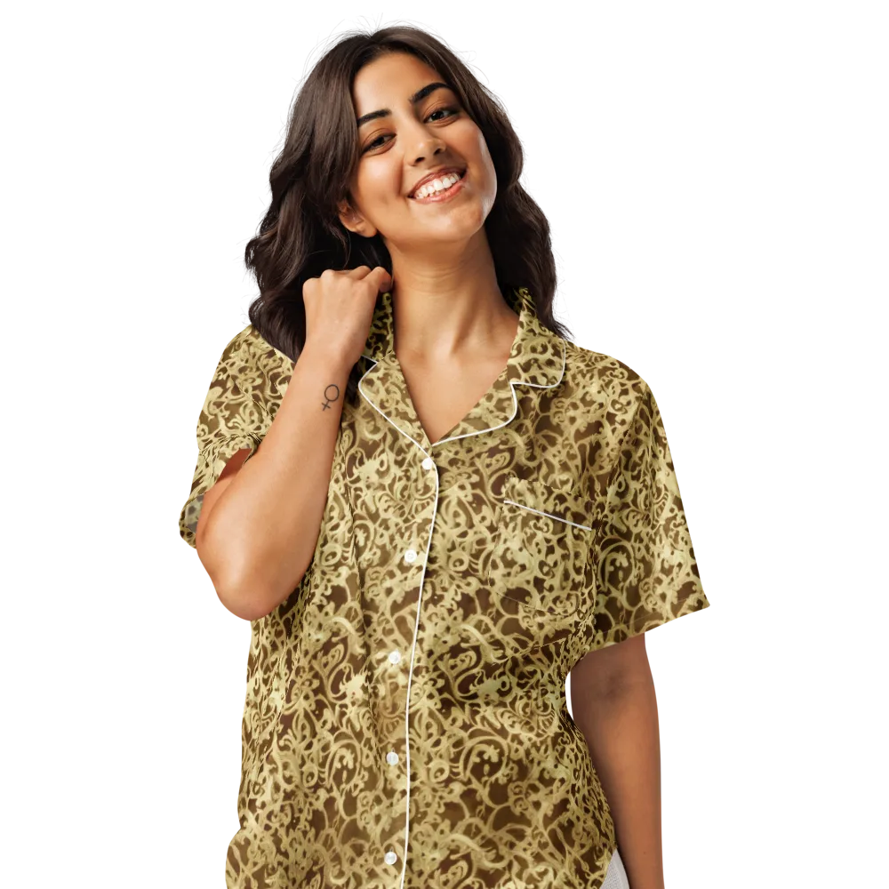 Gilded Baroque on Women's Short Sleeve Pajama Top — Front