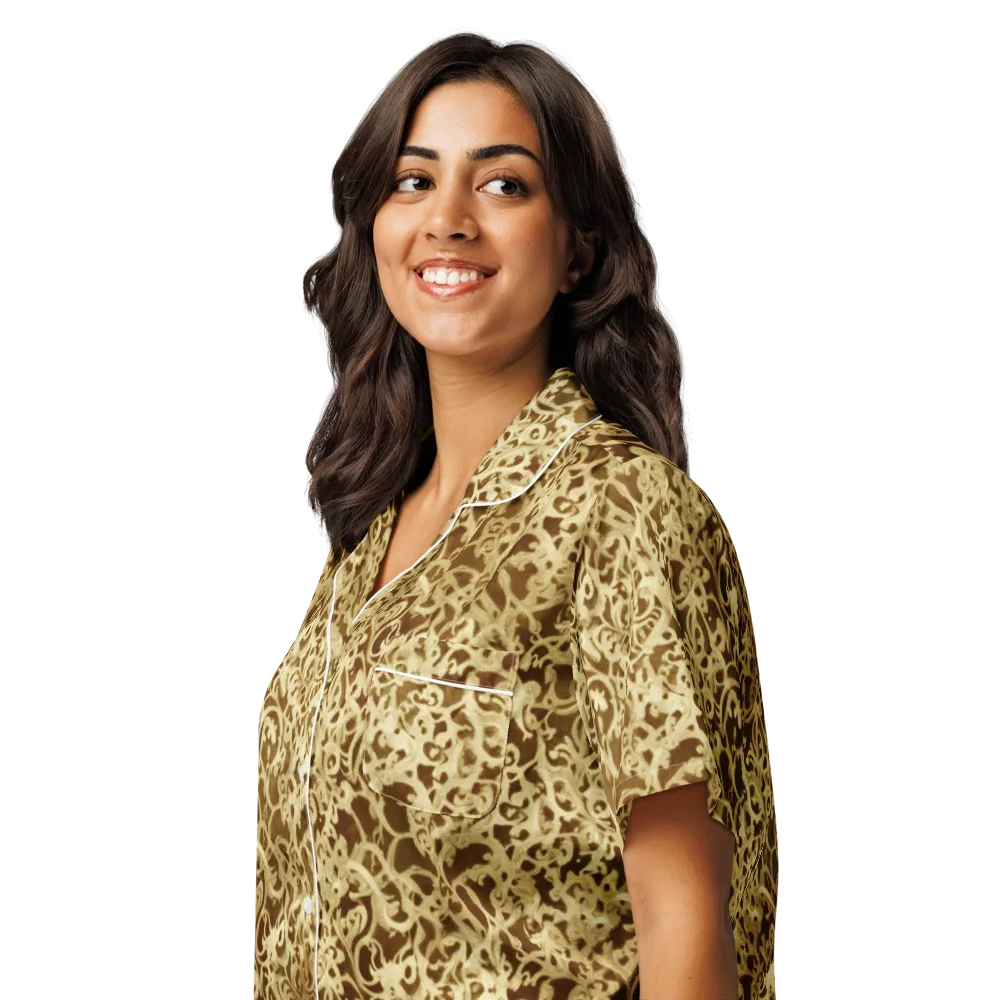 Gilded Baroque on Women's Short Sleeve Pajama Top — Left Front