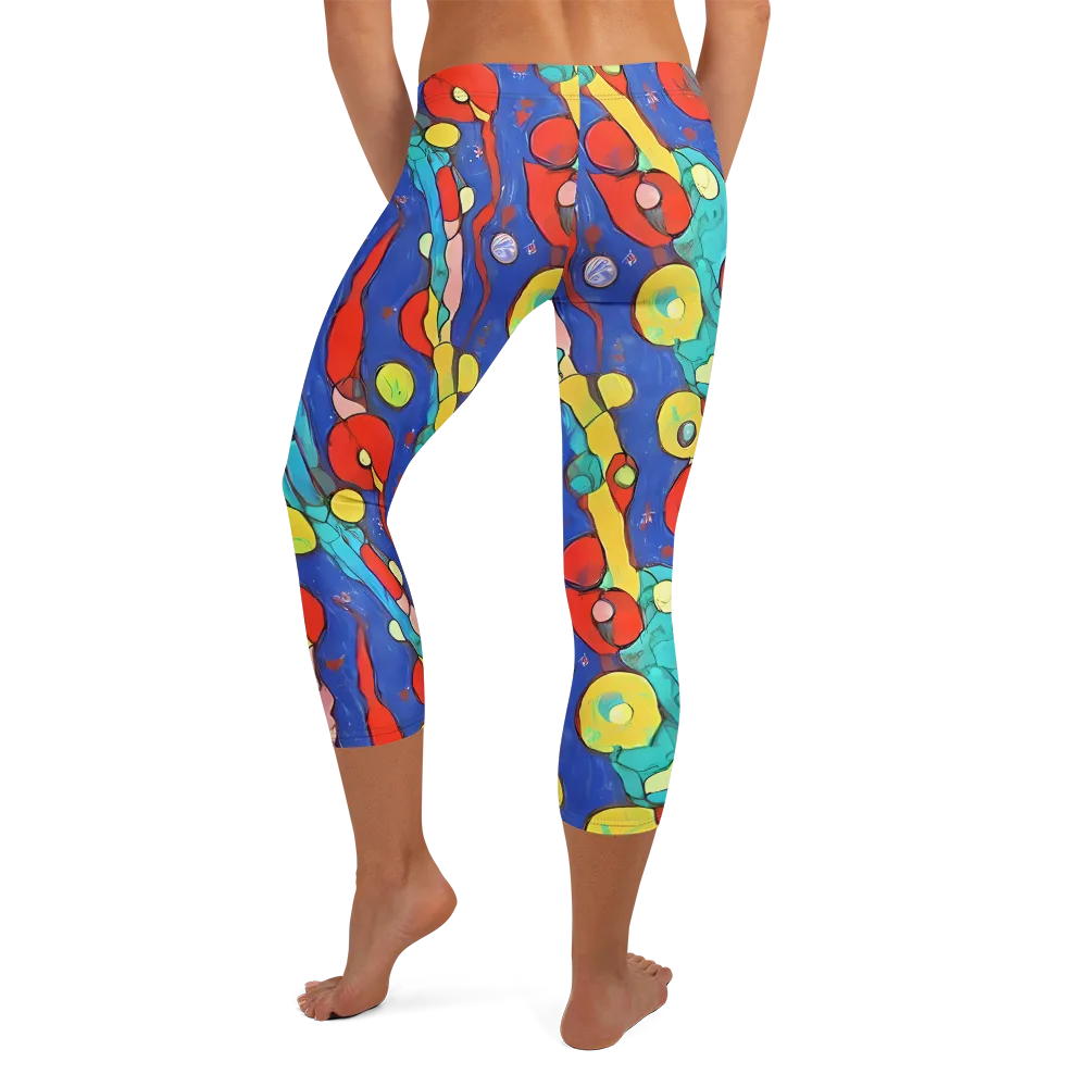 Colorwave Garden on Capri Leggings — Back