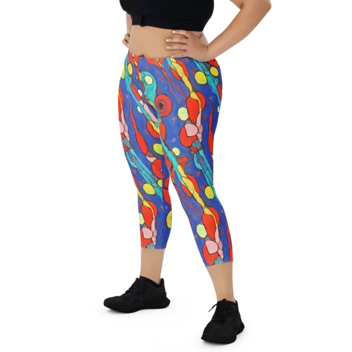 Colorwave Garden on a Capri Leggings