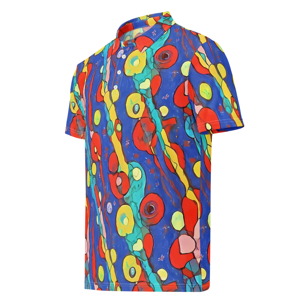 Colorwave Garden on Men's Slim Fit Polo Shirt — Left Front