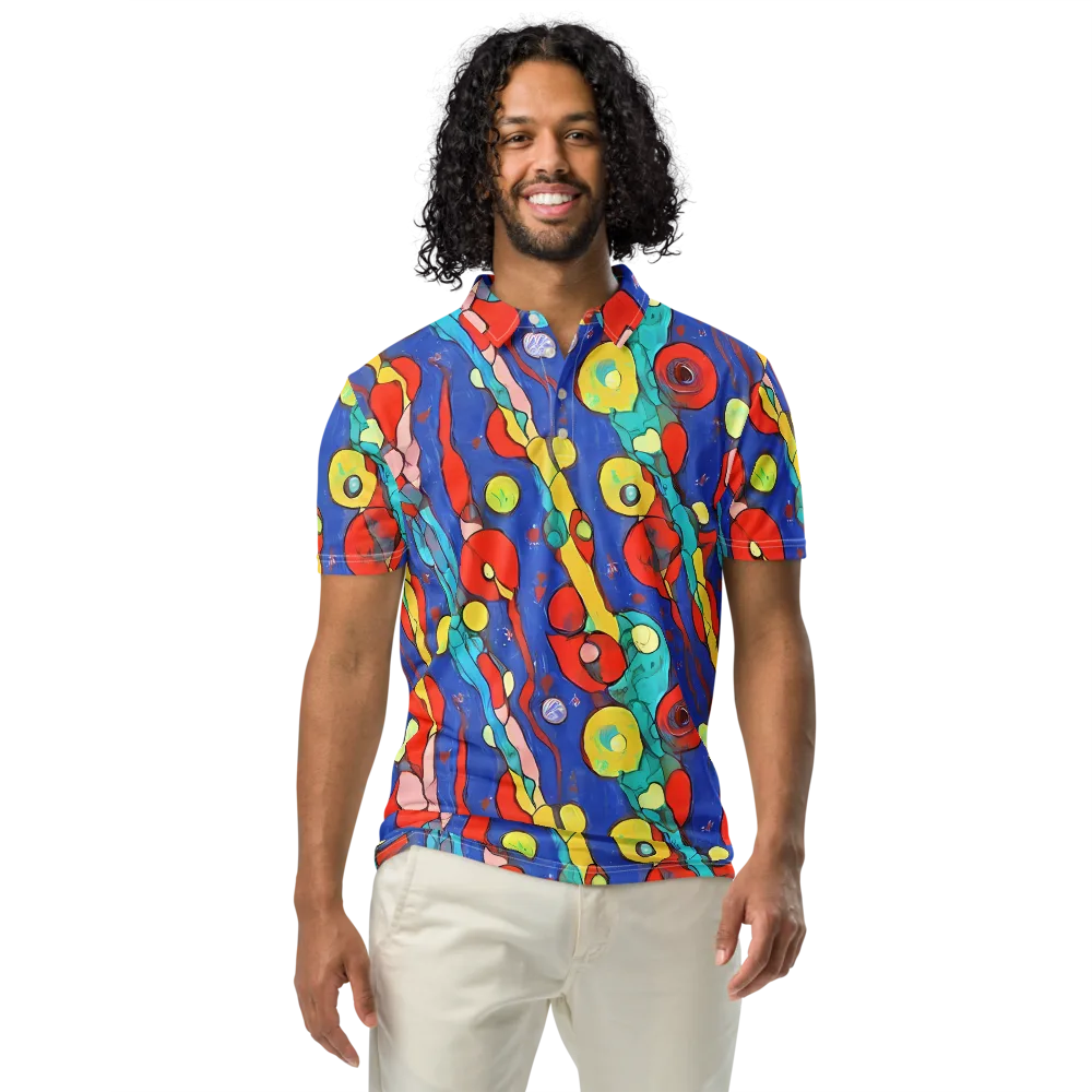 Colorwave Garden on Men's Slim Fit Polo Shirt — Front